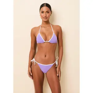 Iris Ribbed Bikini Top Ultra Violet / Optic White