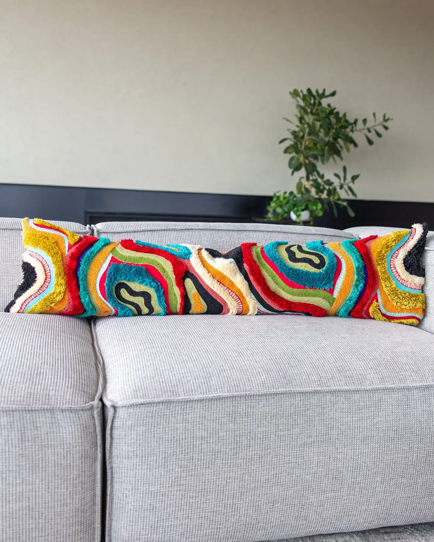 Echo Organic Cotton Abstract Oversized Lumbar Pillow