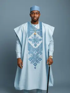 Men's African Style 3-Piece Set, Top Bottom Outer Robe Combo, Trendy New Arrival, Hot Selling Men's Fashion