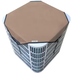 Central Air Conditioner Covers for Outside Units 28x28in, 600D AC Covers, Winter AC Unit Cover - Waterproof, Snowproof (Brown)
