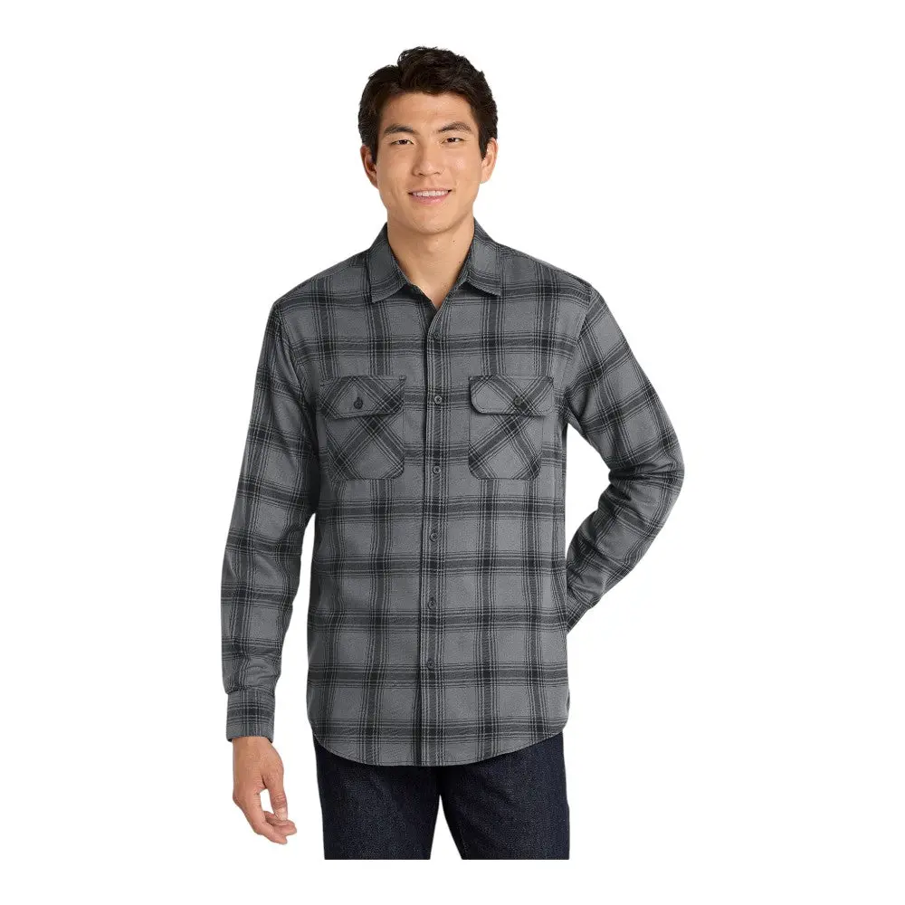 Grey/ Black Open Plaid