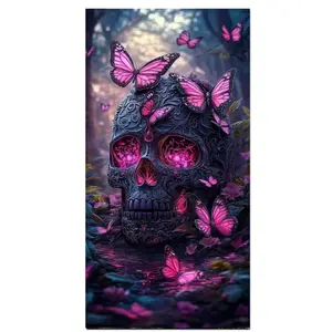 Skull Butterfly Diamond Painting Kits, Large Size 5D Diamond Art Kits for Adults, DIY Full Drill Diamond Painting, Gem Art for Adults for Home Wall Decor, Diy Activity, Full Drill Technique