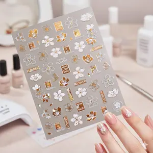 3D Laser Nail Stickers: Abstract Art Self-Adhesive Decals, Variety of Patterns with Florals, Animals, and Faces. Salon-Professional Nail Art Tools, Dust-Proof Storage, Portable Application Kit for Creative Designs.