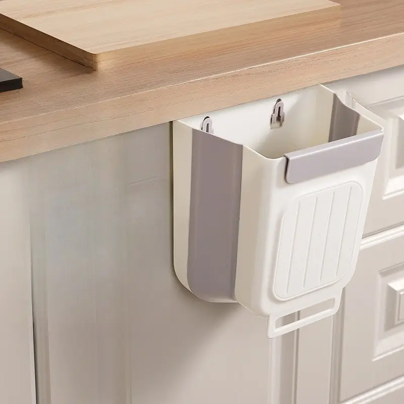 Foldable Kitchen Trash Can, Home Cabinet Hanging Garbage Bin with Hanging Feature, Thickened Large Capacity, Multifunctional Waste Basket, Easy-To-Clean Design, Trash Storage Can, Kitchen Waste Bins, Kitchen Garbage Cans, Home Supplies, Trashcan