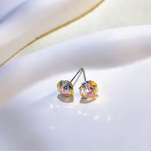 [2026 new] Aurora Glow Multi-Color Holographic Sterling Silver Zircon Stud Earrings