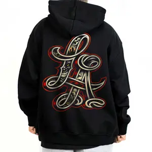 La Los Angeles Red Chicano Clothing Cholo Gangster Hoodie for Men Streetwear Lowrider Graphic Tee Unisex Loose Fit 50% Cotton 50% Polyester Red Color - Fabric, Menswear