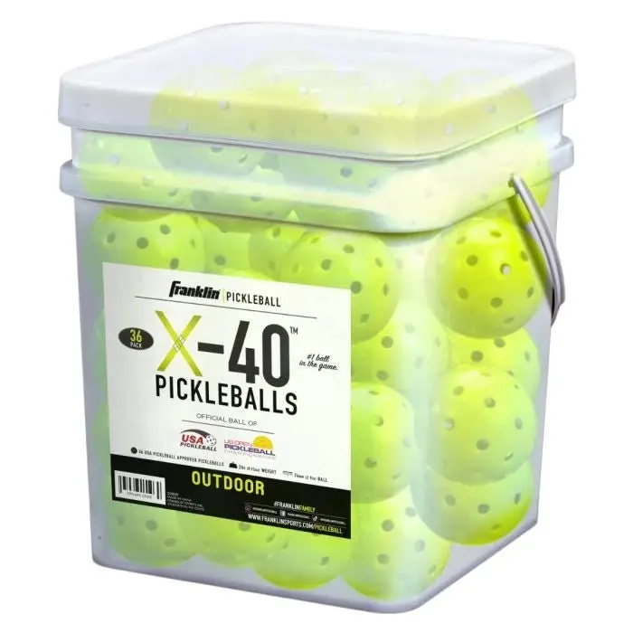 Franklin X-40 Official Size Outdoor Pickleball Pack - 36-Count Durable Neon 1-Piece Polyethylene Balls, Precision Holes, Balanced Flight Pattern, USA Pickleball Official Ball