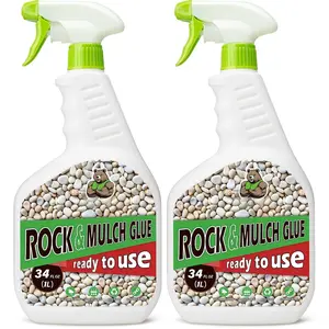 Mulch Glue for Landscaping with Sprayer 68 OZ, Rock Glue for Landscaping,Landscape  for Rocks Pea Gravel, Pebbles, , Bark, Ready to Use, Long-Lasting, Anti-Clog, Garden & Yard