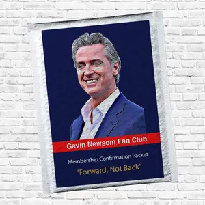 Gavin Newsom fan Club Donation Mail Prank