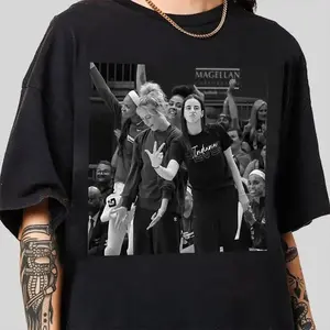 Sophie Cunningham x Caitlin Clark Shirt, Sophie And Caitlin Shirt, Vintage Caitlin Clark x Sophie Cunningham shirt, The Enforcer Shirt, full Size Full Color.