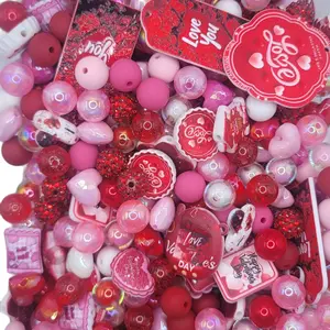 Valentine's Day bead Soup for DIY and beaded pens,16mm mixed varieties