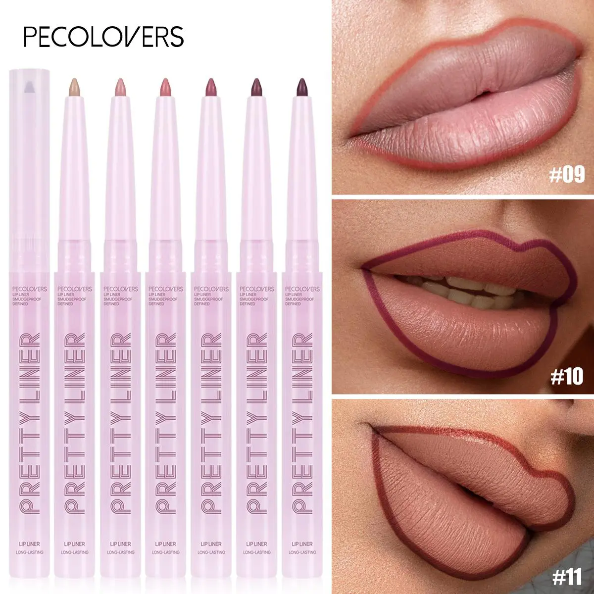Long Lasting Matte Lip Liner, 1 Count Waterproof Lip Liner Pencil, Natural Nude Pink Lip Liner, Professional Outline The Lips Contour Makeup, Cosmetic