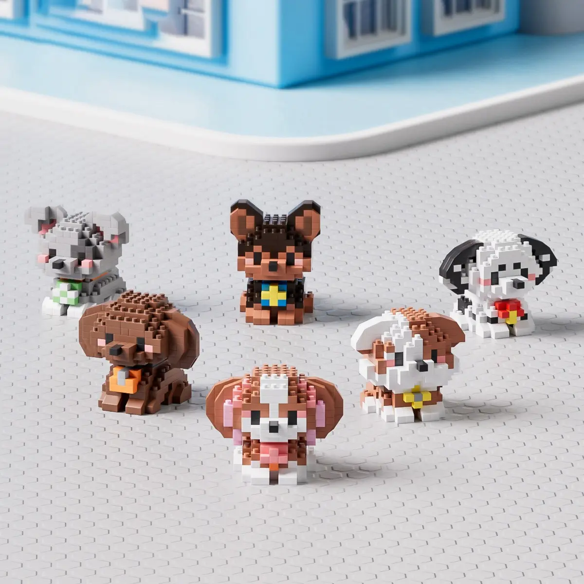 Adorable Pet Patrol Cat Dog Spotted Dog Animal Series Kids Creative Building Blocks Assembly Display Toy, Fun Educational Playset