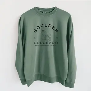 Boulder Colorado Bighorn - Unisex Pigment Dyed Crew Sweatshirt