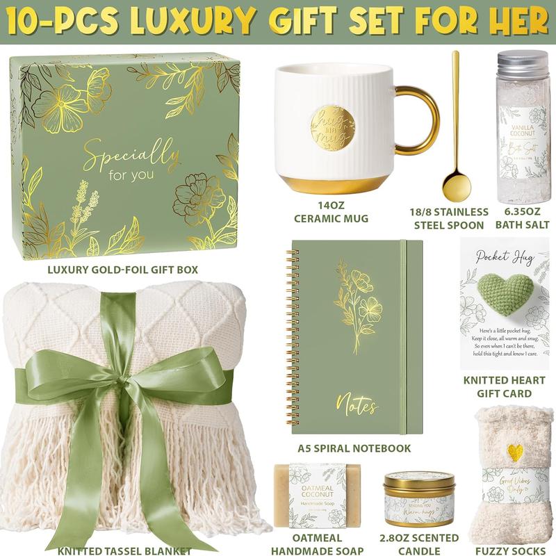 Self Care Gifts for Women Get Well Soon Gift Baskets, Unique Christmas Birthday Gifts for Women Spa Care Package, Sympathy Inspirational Thinking of You Gift Set for Mom Sister Friend Wife Girlfriend