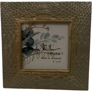 Scales picture frame in Tiffany blue and gold, 4x4