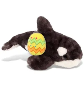 DOLLIBU Super Soft High-Quality Killer Whale Easter Stuffed Animal - 11.5Lx5.5Wx5H in Spring Theme Plush with Yellow Easter Egg, Dry-Clean Only, Personalized Gift Option for Boys, Girls, Adults, 1 Dollibu Super Soft Killer Whale Easter Stuffed Animal, 11.