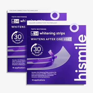 HiSmile Multi-pack Whitening Strips, Teeth Whitening Strips, Purple Tooth Whitening, Tooth Stain Treatment, Combining Whitening and Colour Correction，3Pcs