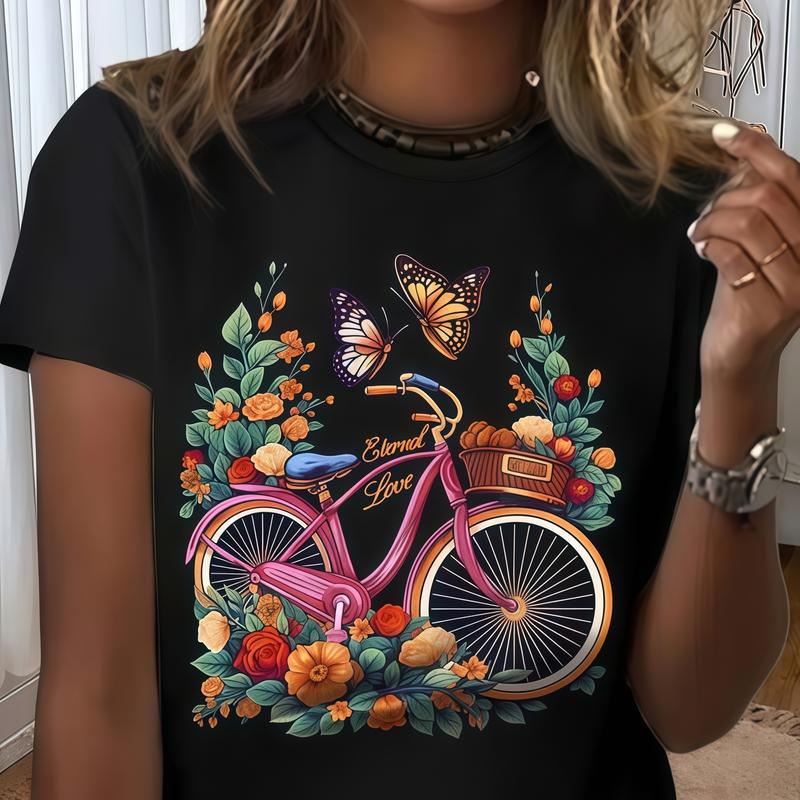 T-shirt For Men Women Korean Style Oversized Graphic  Simple Printed Round Neck  Cotton Fabric Top Womenswear Breathable Day Soft Thick Tshirt Summer  Streetwear Crewneck Casual Black Shortsleeve