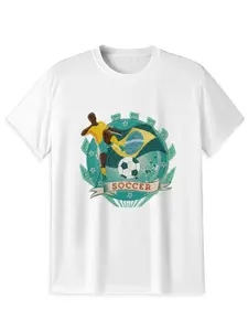 Brazil Soccer Unisex 100% Cotton T-Shirt, Retro Brazilian Football Graphic Tee for Men & Women, Brazil National Team Fan Shirt