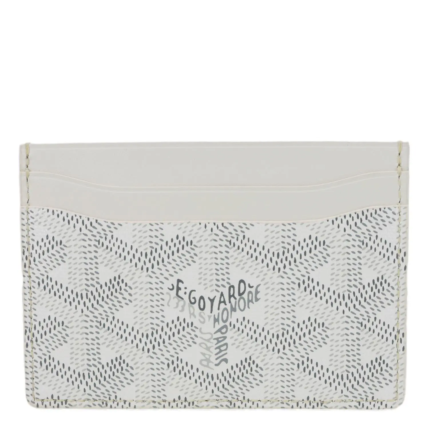 Pre-owned Goyard Canvas Clutches and wristlets Saint Sulpice Coated Card Holder White
