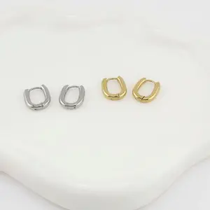 FWJ - STAINLESS STEEL JEWELRY-PLAIN SQUARE HOOPS