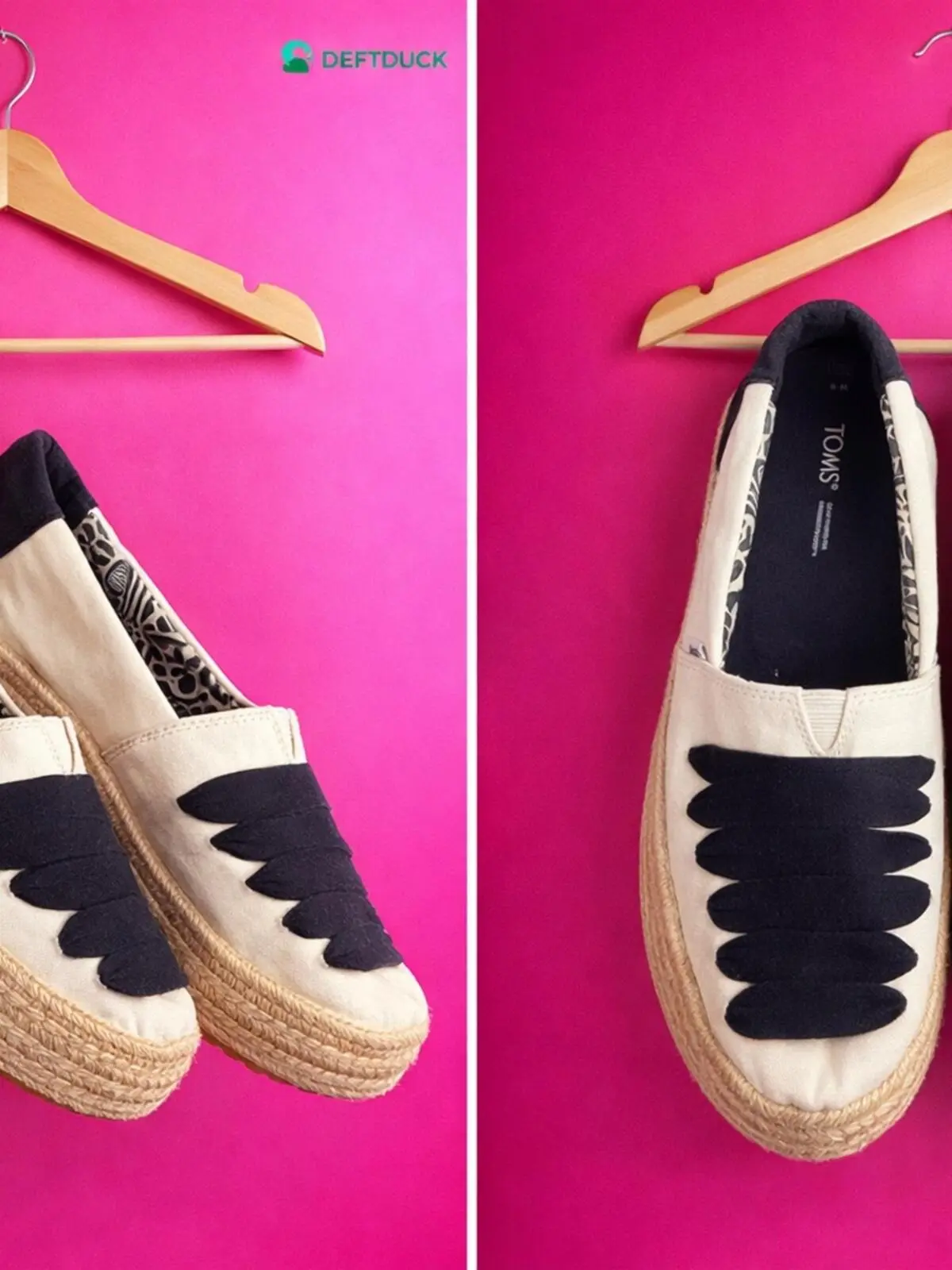 Women's TOMS Cream Platform Espadrille Casual Fashion Slip-On Shoe - Black Decorative Straps, Padded Insole, Comfortable Casual Footwear, Casual Fashion Slip-Ons