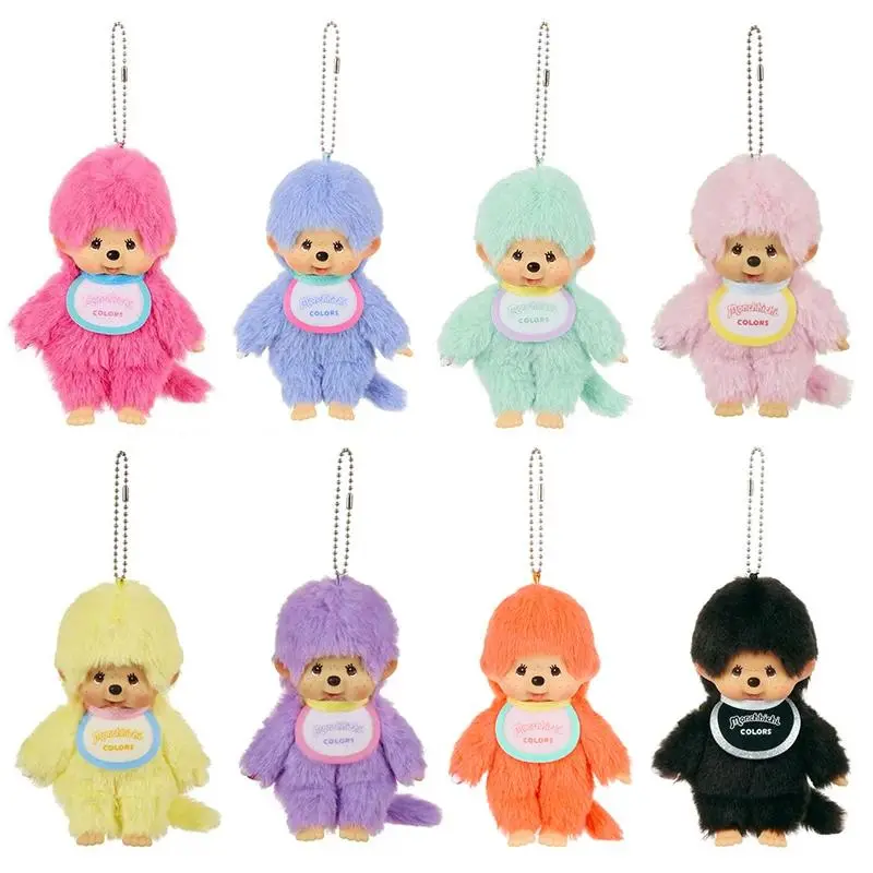 Monchhichi Keychain Cartoon Backpack Hanging Charms Cute Monchichi Doll Pendant Birthday Party Gifts 몬치치 키링
