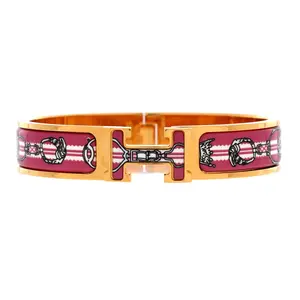 Pre-owned Hermes Clic H Bracelet Printed Enamel Narrow by Rebag