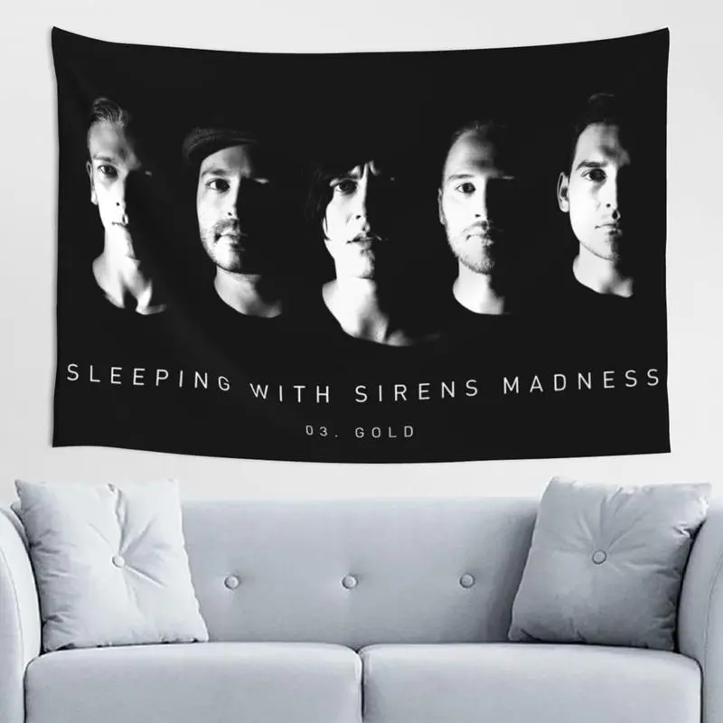 Sleeping Rock with Band Sirens Artwork Print Tapestry - Wall Hanging Room Decor, Decor Accessories for Living Room, Bedroom Dorm