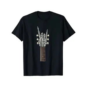 Cotton Short Sleeve  T-Shirt Tees For Men, Rock And Roll Guitar Print T Shirt, Casual Short Sleeve Tshirt For Summer Spring Fall, Tops As Gifts