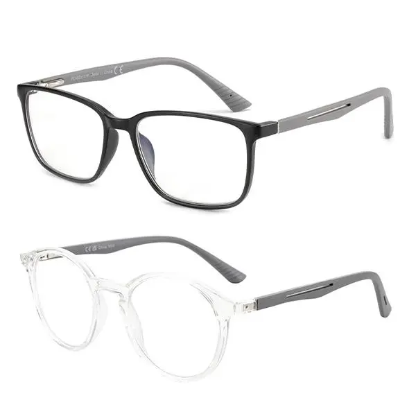 ZENOTTIC Classic Stylish TR90 Unisex Round Tac Semi-Rimless Eyeglass Frames - Lightweight Durable Glasses, Blue Light Blocking, UV Protection, Men's Accessories, Office Use, Non-Prescription Accessory Glasses