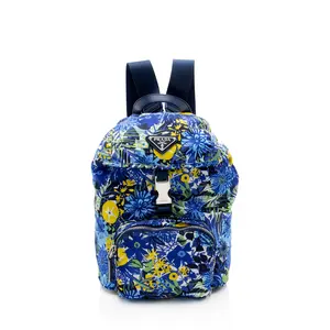 Pre-owned PRADA Leather Backpacks Tessuto Stampato Floral Small Backpack