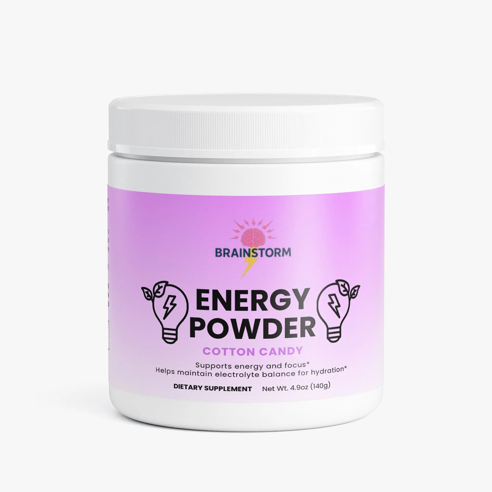 Cotton Candy Flavor Natural No Added Sugar Sport Energy Powder Drink - 4.94oz (140g) Room Temp Electrolyte-Rich Beverage with Taurine, Green Tea, Balanced Blend & Vitamins for Adults