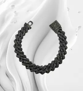 Black Studded Cuban Link Chain - Item #: 001