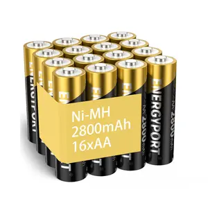 ENERGYPORT 16 Counts AA Rechargeable Batteries , 2800 mAh High Capacity and Low Self Discharge, 1.2V Ni-MH Double A Rechargeable Battery
