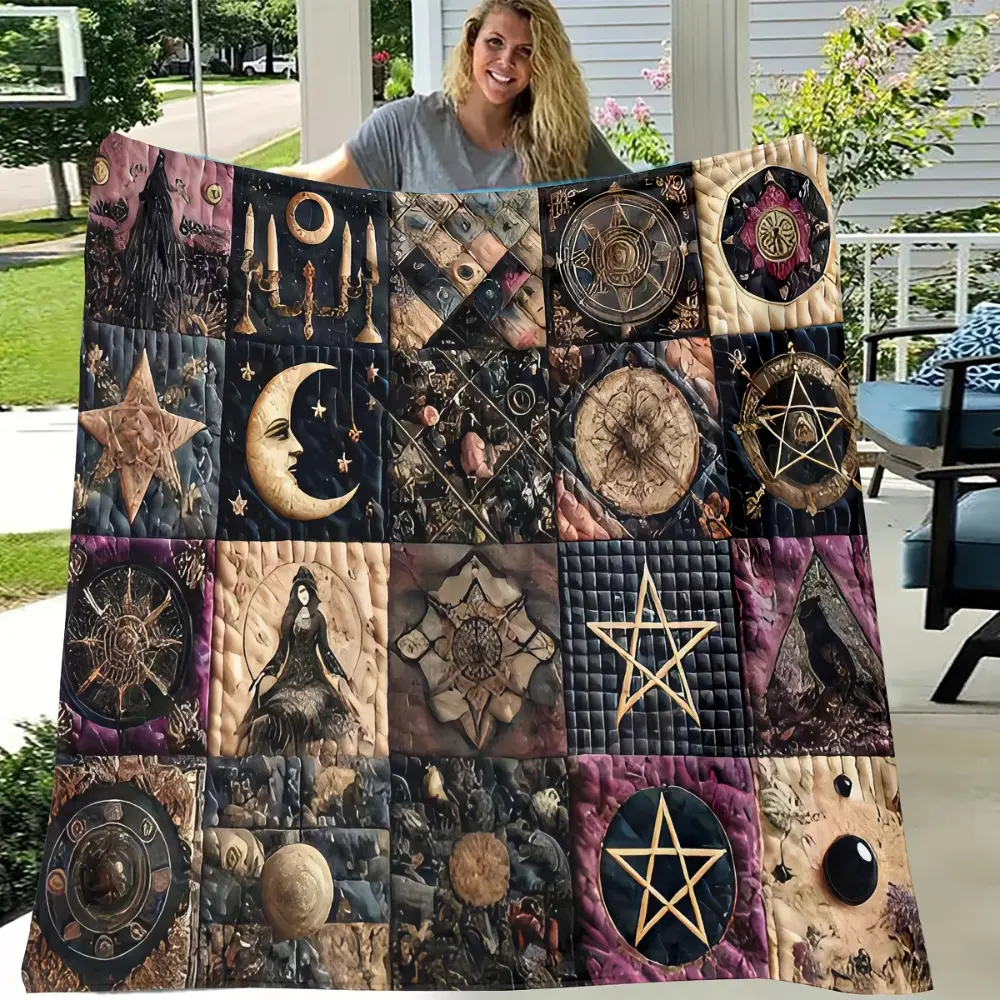 Moon Star Printed Comfortable Fluffy Flannel Blanket For Home Living Room Bedroom Decor 2026 New Year Gift Family