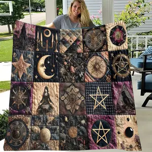 Moon Star Printed Comfortable Fluffy Flannel Blanket For Home Living Room Bedroom Decor 2026 New Year Gift Family