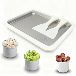 Ice Cream Roll Maker (Big Size) 10.24''  × 8.27'' Food Grade 304 Stainless Steel Instant Cold Plate for Soft Serve Slushies Frozen Yogurt Sorbet Gelato with Sweet Spot Pan & Spatula