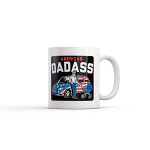 American Dadass Mug Funny Sarcastic Fathers Day Graphic Novelty Coffee Cup - 11oz Funny Coffee Mugs Ceramic Printed Drinkware Cup