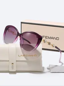 Women's Cat Eye Rhinestone Sunglasses, Floral Design Fashion Eyewear for Women, Party & Daily Wear Accessories Gift Idea