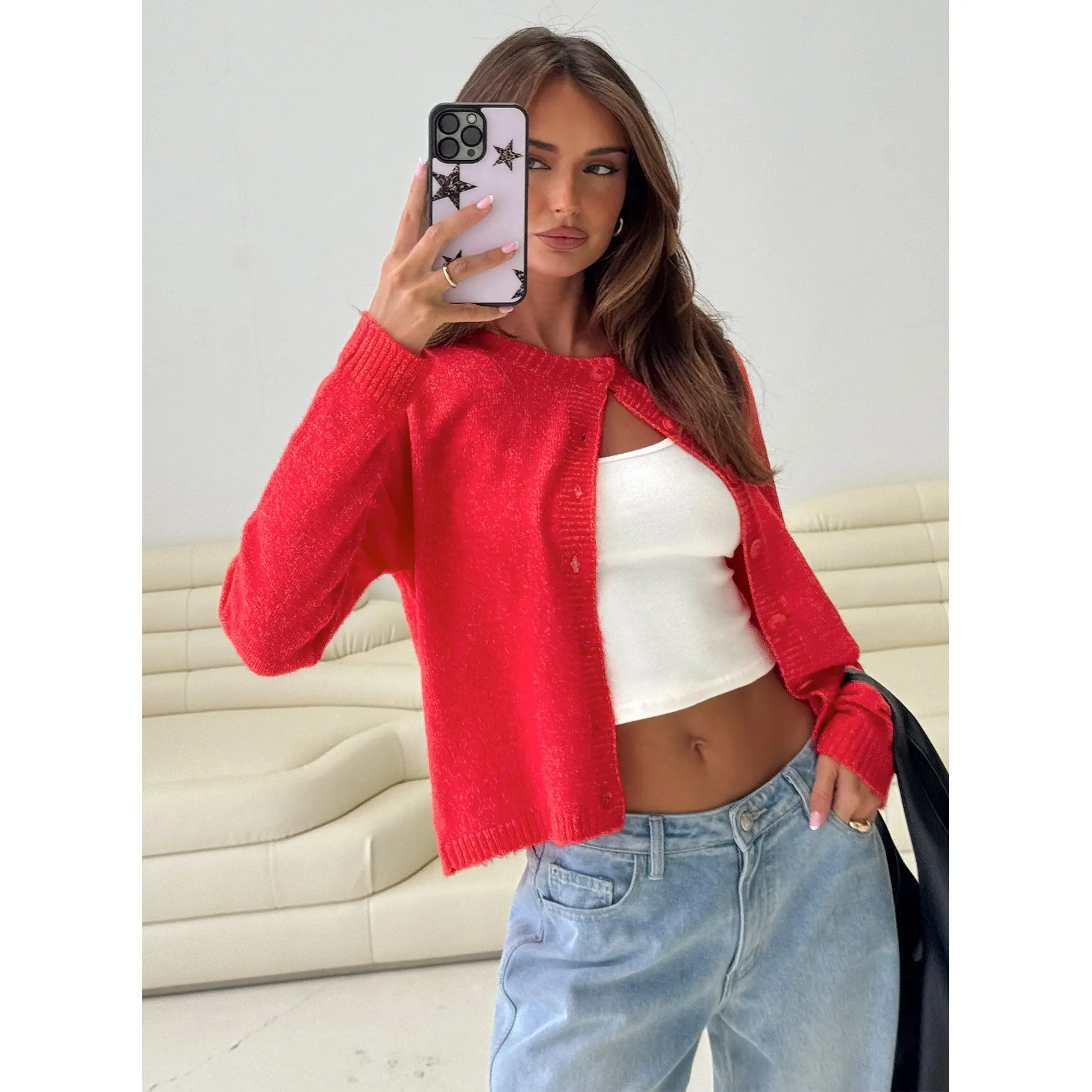 Denmark Cardigan Red