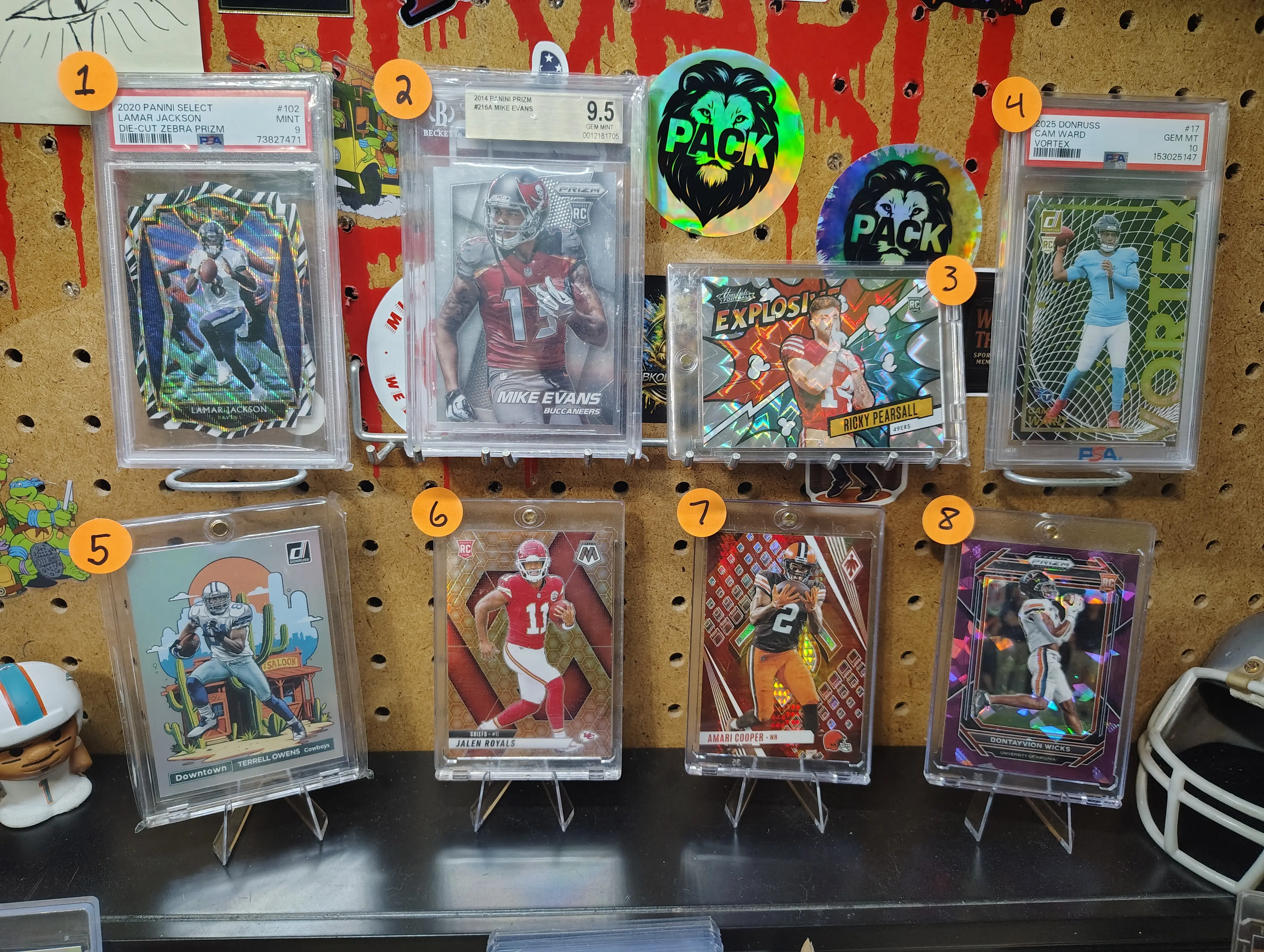 Sports card in toploader