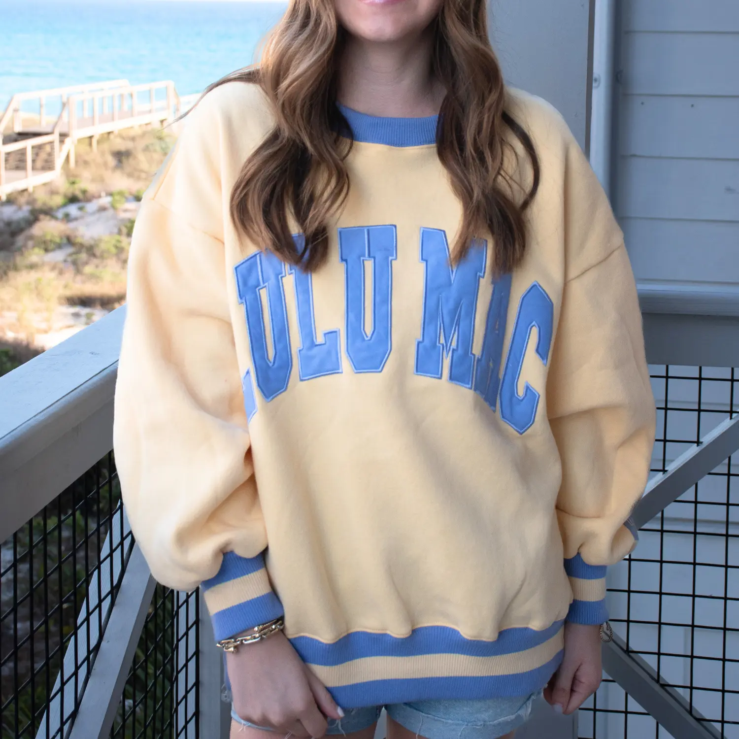 LuLu Mac Social Society Butter/Lavender Sweatshirt