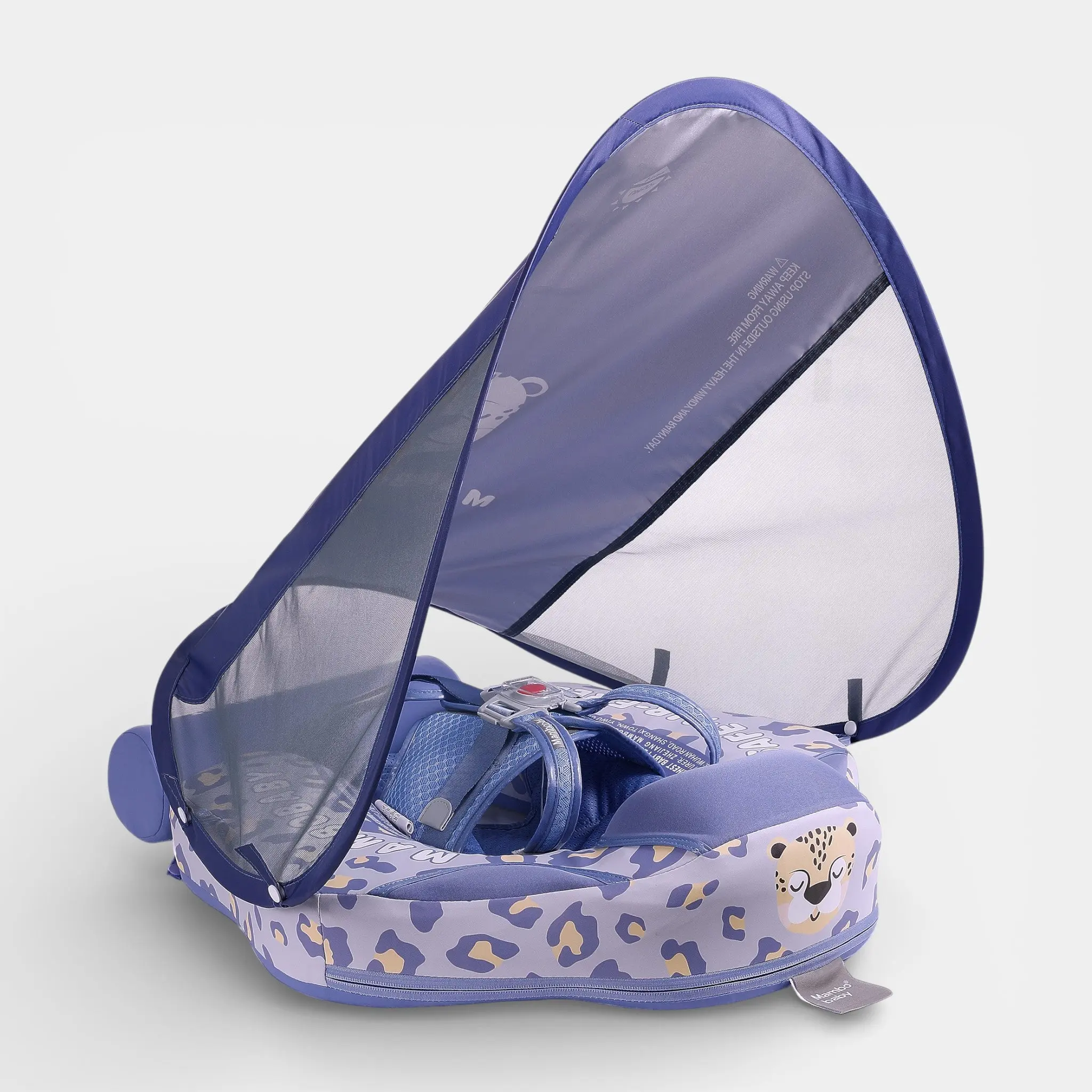 Heccei FoamCore Deluxe Safety Leopard Baby Float for 3M-2Y I UPF 50+ Removable Canopy