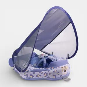 Heccei FoamCore Deluxe Safety Leopard Baby Float for 3M-2Y I UPF 50+ Removable Canopy