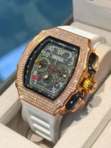 Onola Brand Elegant Men's Hollow Mechanical Watch, Wine Barrel Luminous Waterproof Design, Multifunctional Sports Watch, Perfect Gift, Luminous Analog Watch, Water Resistant Watch