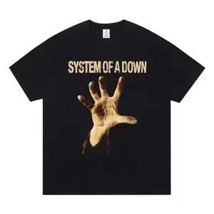 Rock Band System of A Down Hypnotize Graphic T-shirts Punk Black Summer Top Casual Cotton Fabric Man