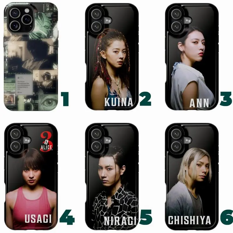 Alice in Borderland 3 Anime Soft TPU Shockproof Smartphone Case with Screen Protector - Arisu, Chishiya, Usagi, Kuina Designs - Netflix Series Aesthetic Phone Accessory - Fits iPhone 17,16-11 & Galaxy Devices - Smartphone Accessories for Protection