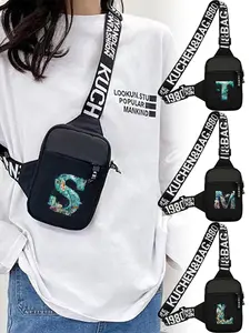 Fashion Letter Pattern Sling Bag, Casual Versatile Chest Bag for Women & Men, Outdoor Running Chest Pack for Men & Women